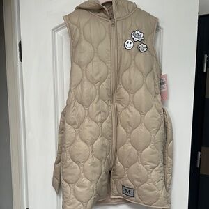 Kids Beige Quilted Vest